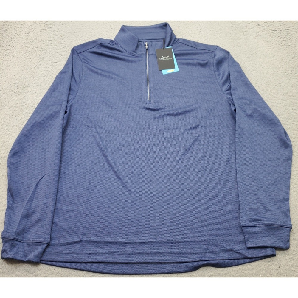 Greg Norman Golf 1/4 Pullover Mens Medium Blue Performance Stretch Play-Dry Logo